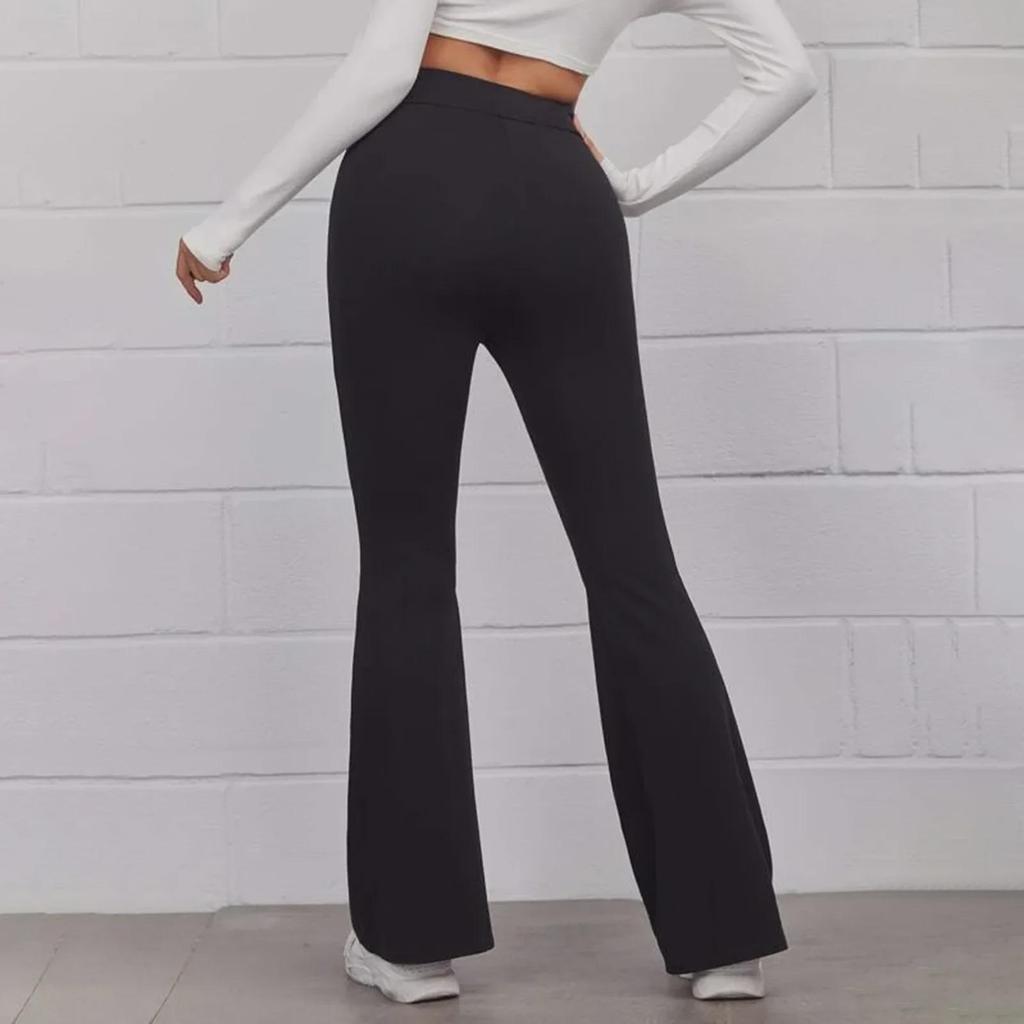 European and American Women's Solid Color Elastic Waist Yoga and Casual Running Pants