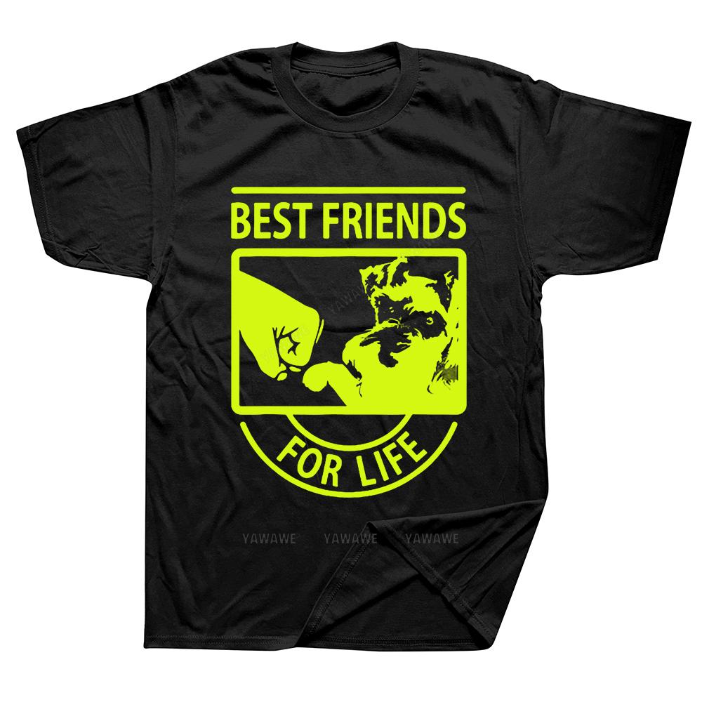 Funny Schnauzer Best Friends for Life T Shirts Graphic Cotton Streetwear Short Sleeve Harajuku Dog Dad Tshirt Unisexs Clothing
