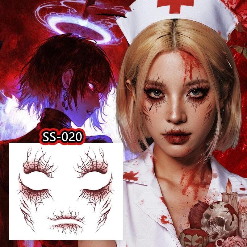 1/4/6 Sztuk Tatuaż Tymczasowy Wzór Żył Na Imprezę Halloweenową Body Art Wodoodporne Naklejki Tatuaż Naczyniowy Dla Kobiet Mężczyzn Brwi Twarz