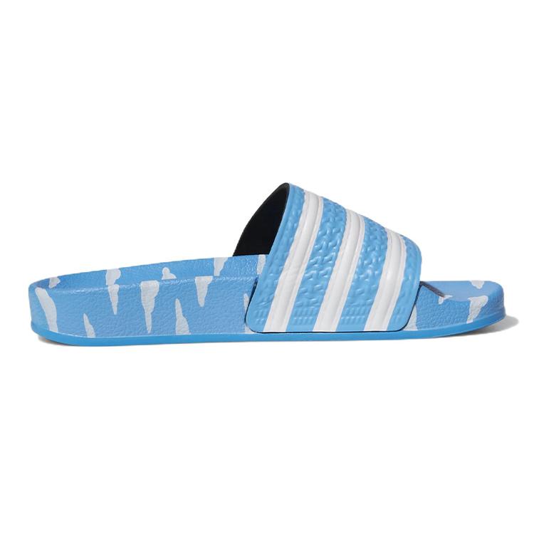 adidas Originals ADILETTE J Comfortable Abrasion Resistant Abrasion Resistant Kids' Slippers White Blue Teenagers GZ3690