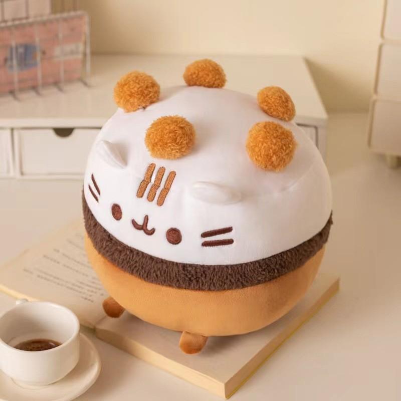 Cute Cookie Cat Plush Toy With Pp Cotton Filling For Kids Bedroom Decor