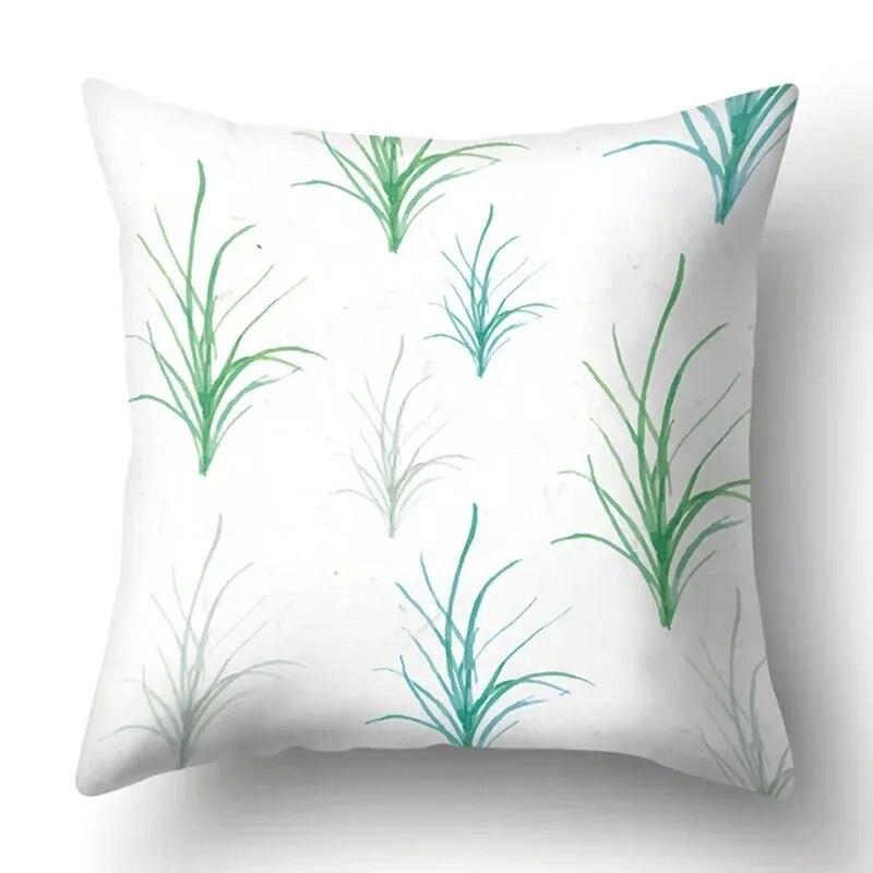 Watercolor Plant Leaf Print Pillow Cover Home Decoration Living Room Sofa Cushion Cover Bedroom Room Decoration 45x45cm