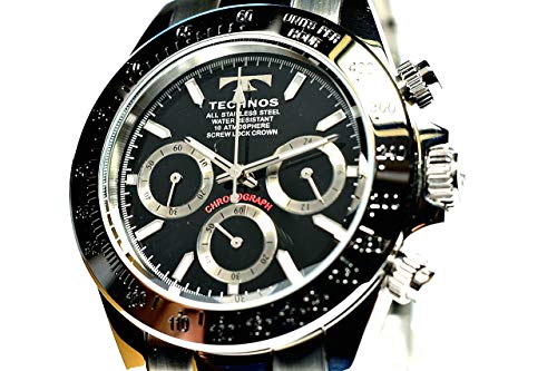 Technos TSM401SB Chronograph Watch, 10 ATM Water Resistant
