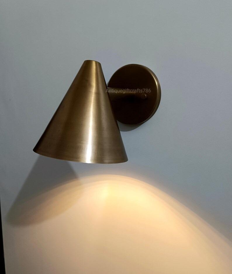 Artisanal Raw Brass Wall Lamp - Handmade Lighting Fixture Modern Industrial Decor