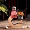 Zen Novice Monk Zisha Ceramic Figurine - Creative Home Tea Pet Ornament