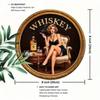 Vintage Whiskey Lady Metal Wall Art Rustic Round Iron Sign Home Bar Cafe Decor