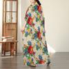 DIMANAF New 2026 Women Plus Size Spring Summer Beach Long Dress Fashion Lady Loose Oversize Maxi Floral Print Black