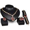 Water Drop Rhinestone Pendant Necklace Bracelet Earrings Ring Bridal Jewelry Set