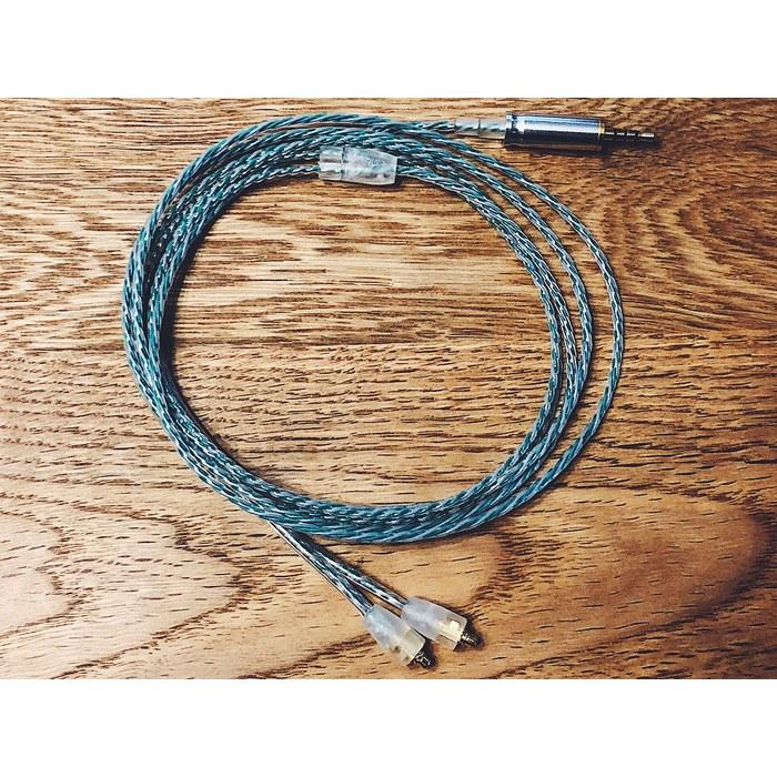 WAGNUS Easter Lily Upgrade Cable – 3.5mm MMCX (Green/Gray, 120cm)