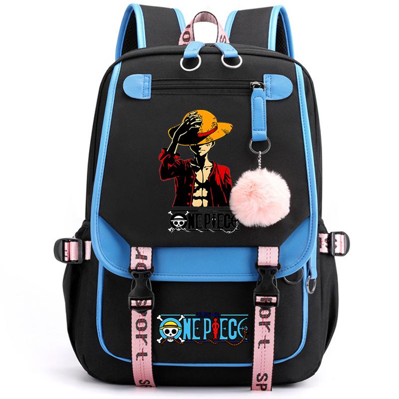 Anime One Piece High Quality Female Backpack Waterproof Knapsack with Ligh Tweight Book Bag for Kid Gifts Men Women Travel Bag Leisure Bag Rucksack