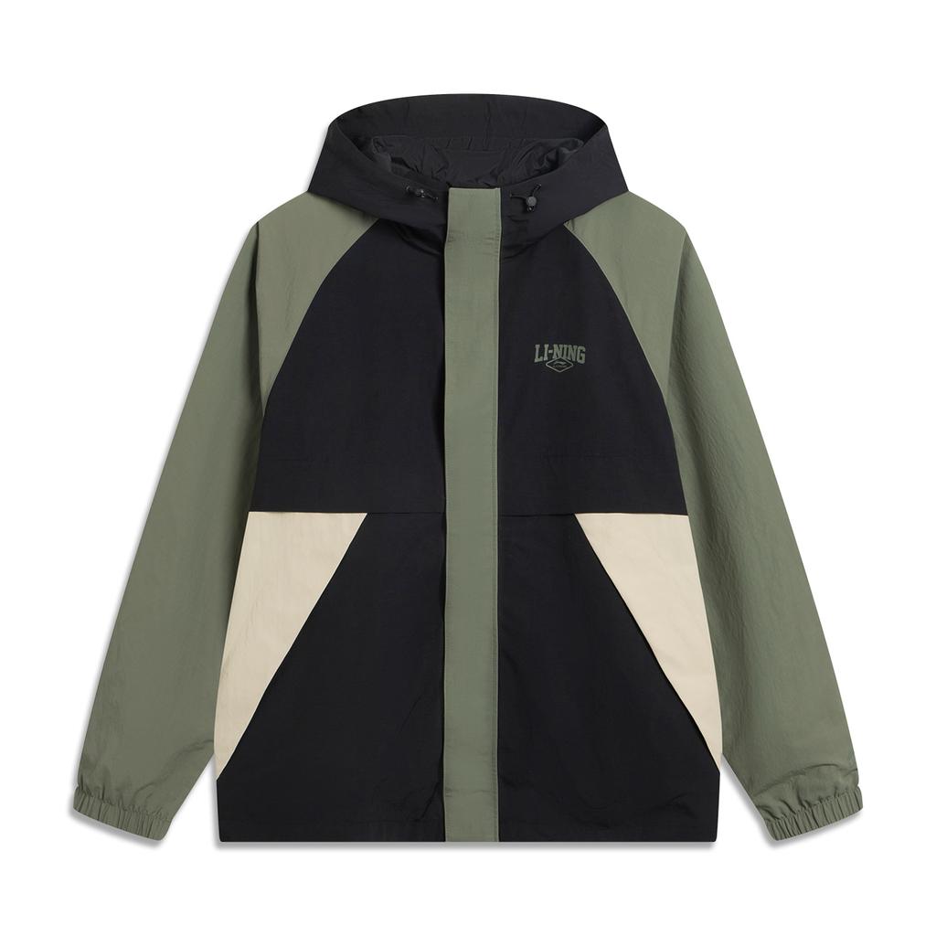 Li Ning Sports Lifestyle Series Hooded Logo Print Comfortable Casual Versatile Long Sleeve Windbreaker Men Outerwear AFDVE63-1