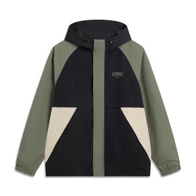 Li Ning Sports Lifestyle Series Hooded Logo Print Comfortable Casual Versatile Long Sleeve Windbreaker Men Outerwear AFDVE63-1