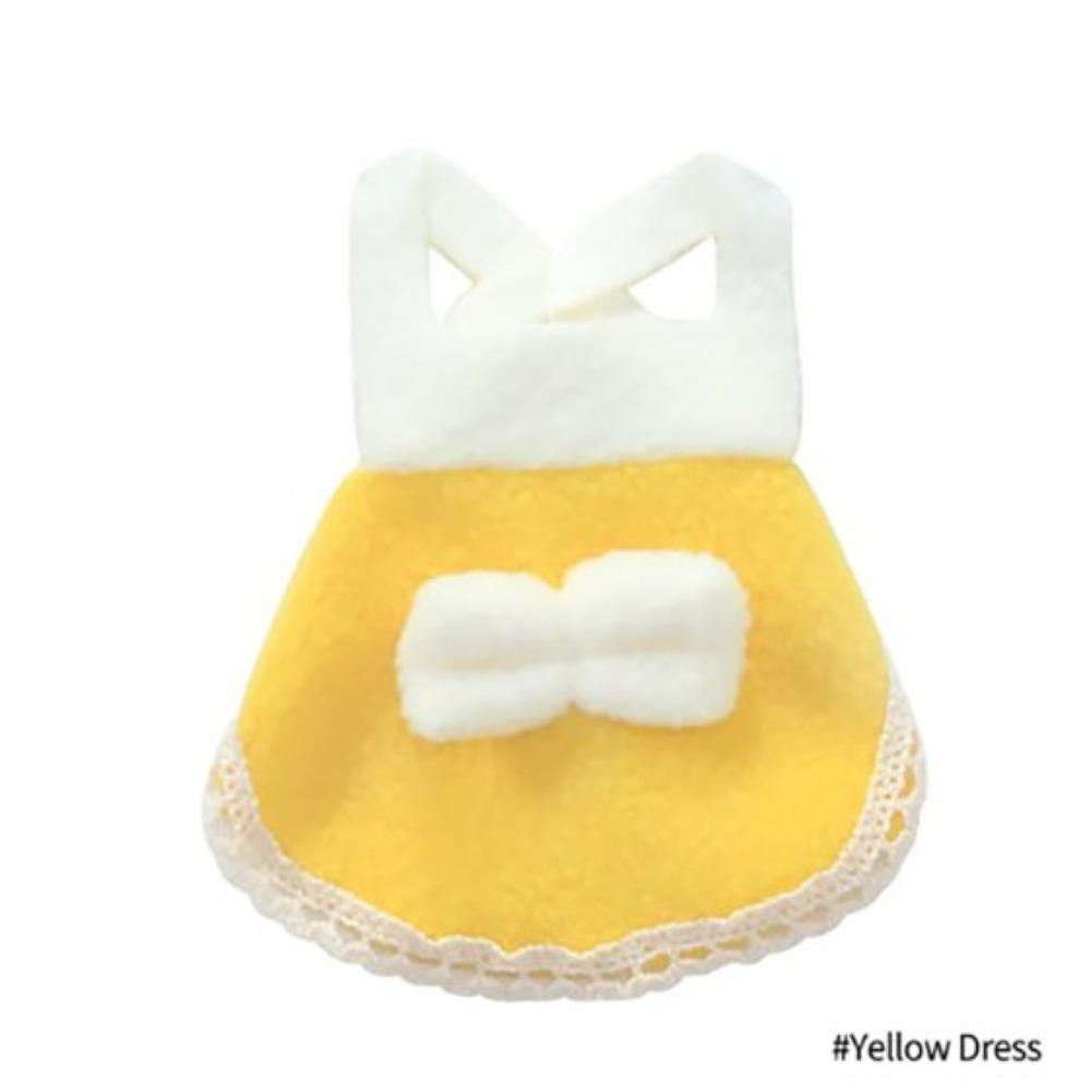 Wear and Bite Resistant Small Animal Clothes Flannel Cloth Dress Cap Harness Vest with Bow