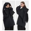 Unisex Snow Ski Jacket With Rabbit Ears Hood Waterproof Warm Fleece-Lined Outerwear Alpine Freestyle Skiing
