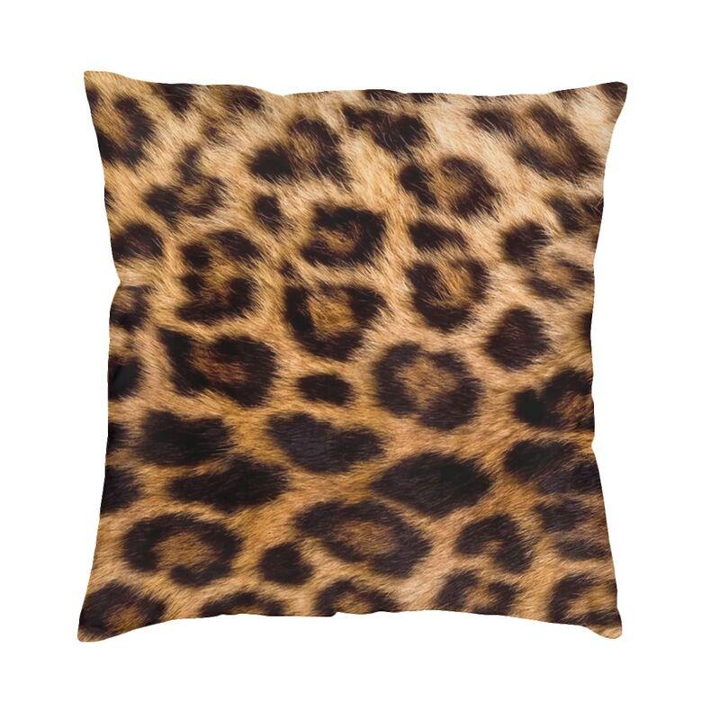 Leopard Cheetah Fur Hide Print Pink Pattern Square Pillow Case Home Decorative Cushions Throw Pillow Car Doublesided Printing