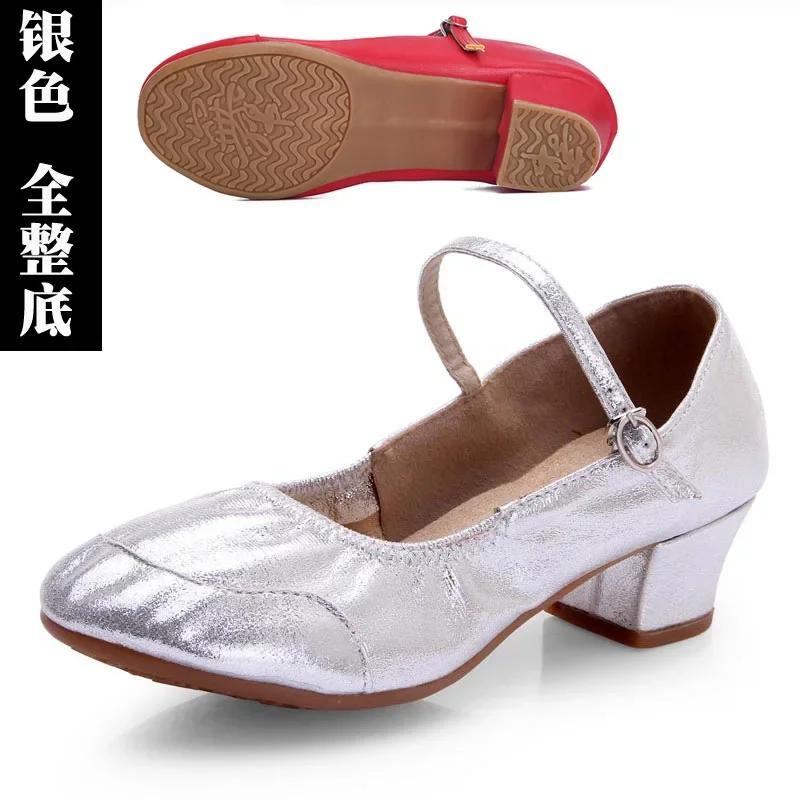 Elegantní dámské čtvercové podpatky móda zlatý luxus pohodlí vysoká kvalita baletní boty dáma cool stříbrná sladké letní lodičky