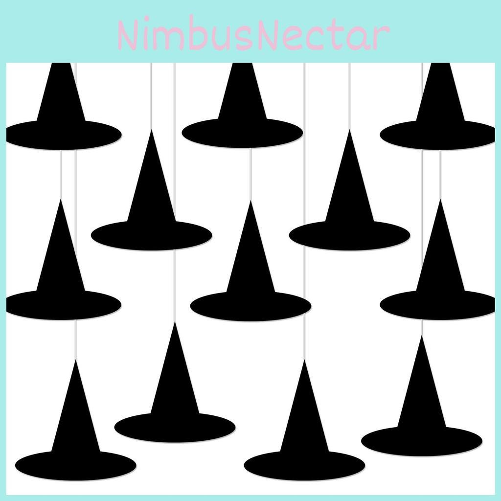 Halloween Witch Hat Paper Party Streamers For Scene Decoration 12 Pack