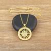 Nidin New Creative Design Sun Shape Hip-Hop Style Charm Pendant Necklace For Women Men Pave Shiny Crystal Zircon Jewelry Gifts