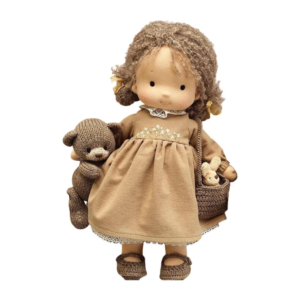 - Doll - Handmade Artist Crafted Doll With Interchangeable Outfits, DIY Dress-Up Doll For Creative Play