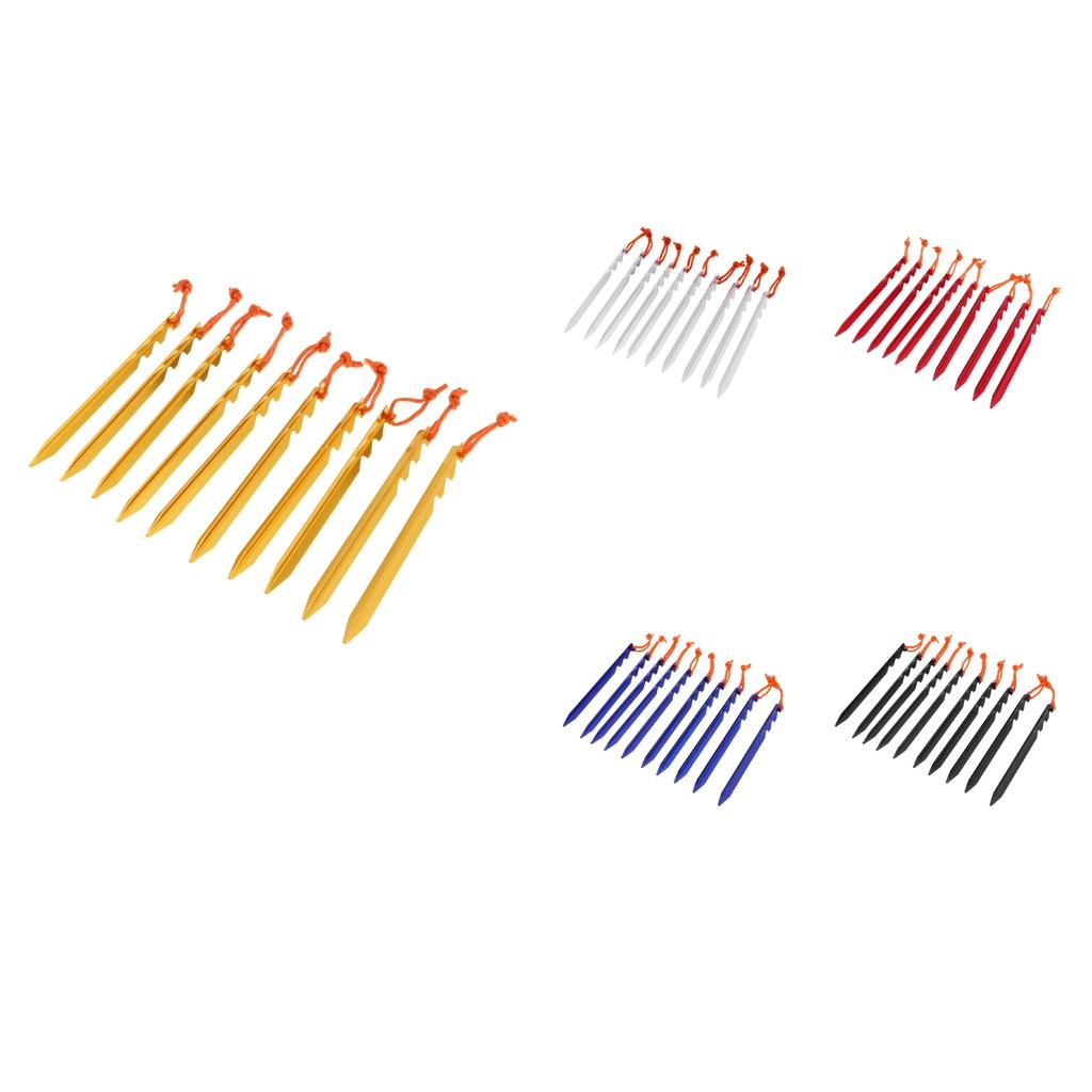 10Pcs Tent Pegs - 7inch Aluminum Alloy Ground Nails - Gardening Stakes Outdoor
