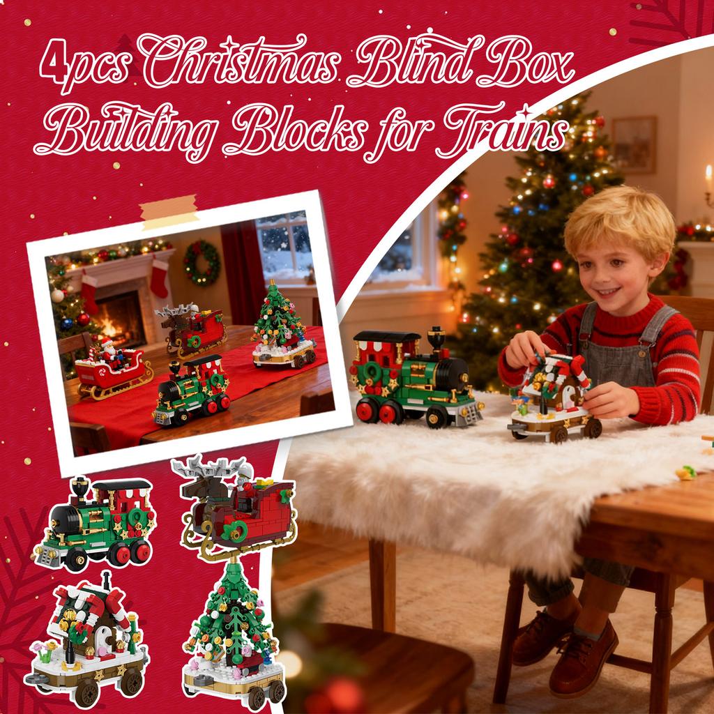 Christmas Buliding Kits Train Set Toys Stocking Stuffers With Christmas Tree And Elk 806 Pieces For Xmas Birthday For Boys Girls Kids Ages 6 +