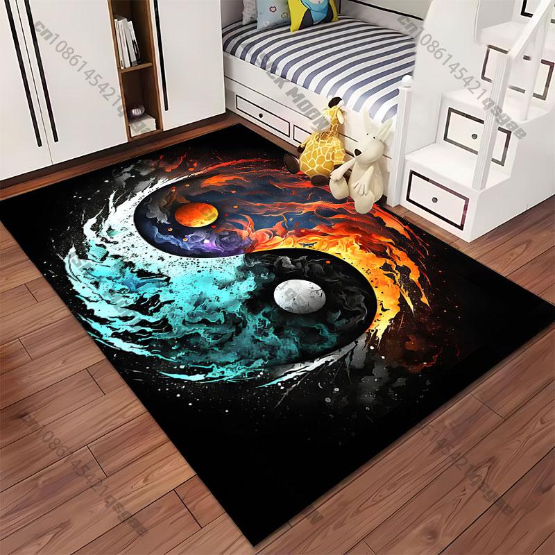 Balance harmony fire and water carpet Yoga living room room decor children's crawling mat doormat area rug games mat