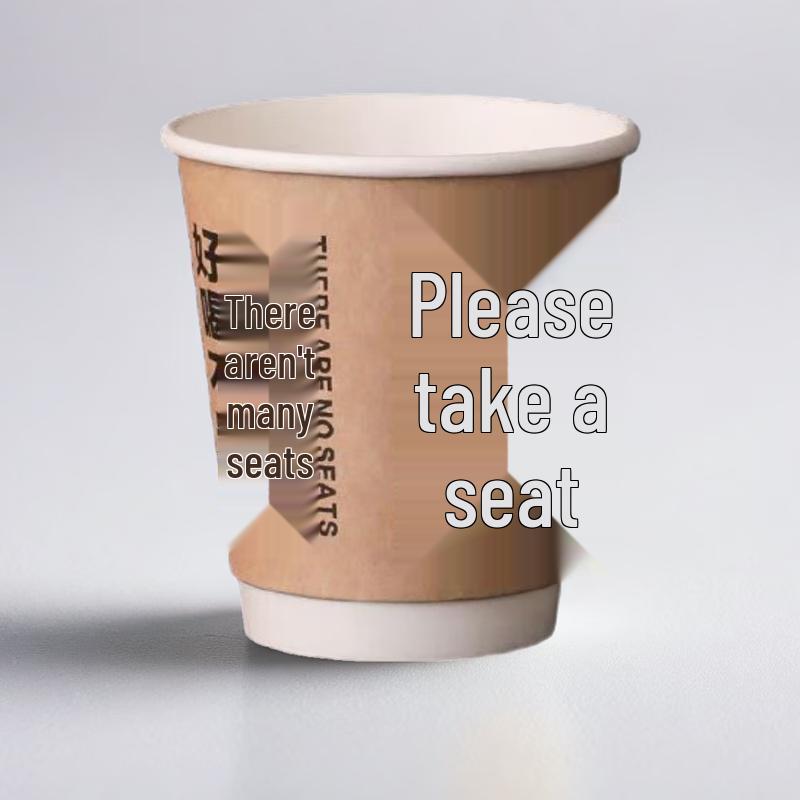 Одноразовые бумажные кофейные стаканы Xiao Yue Ya 10 унций с двойными стенками