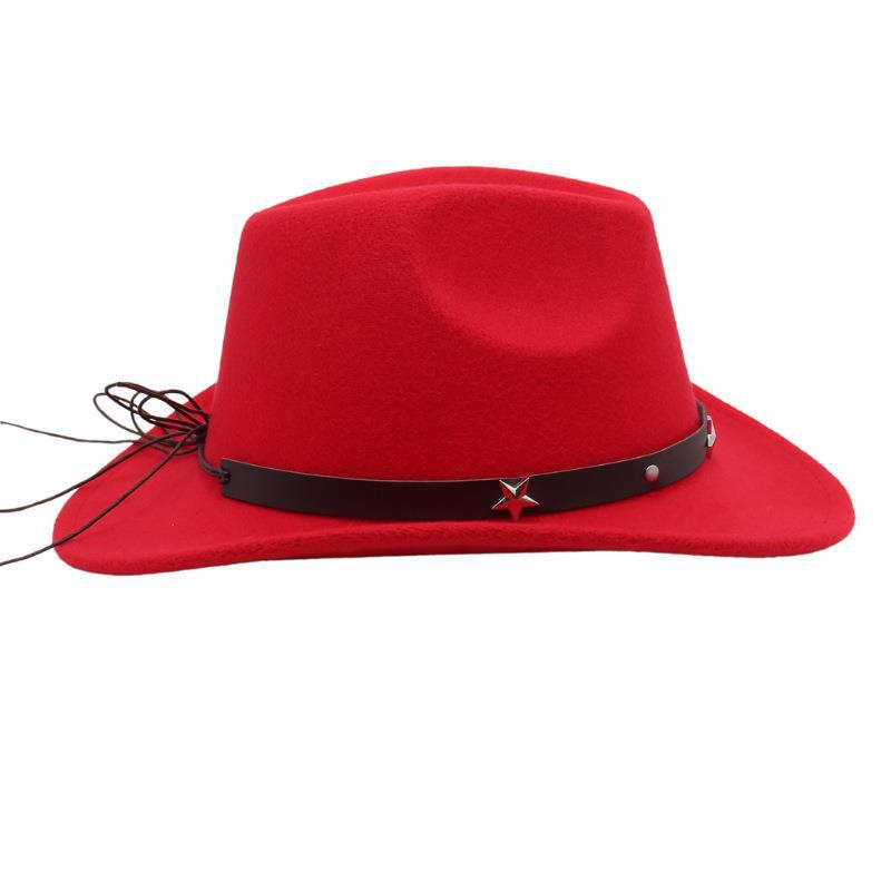 Fashion Cowboy Hat Black Bowler Hat Jazz Hat English Vintage Felt Hat Knight Hat