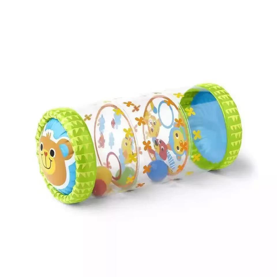 Infant Inflatable Crawling Roller with Bell: Walking Guide & Early Education Toy for 6-12 Months