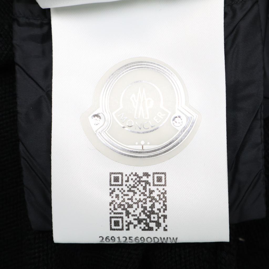 Moncler [Good Condition] D20939487700 MAGLIONE TRICOT CARDIGAN Knit X Nylon Switching Hoodie Down Blouson/ Jacket S blackUsed