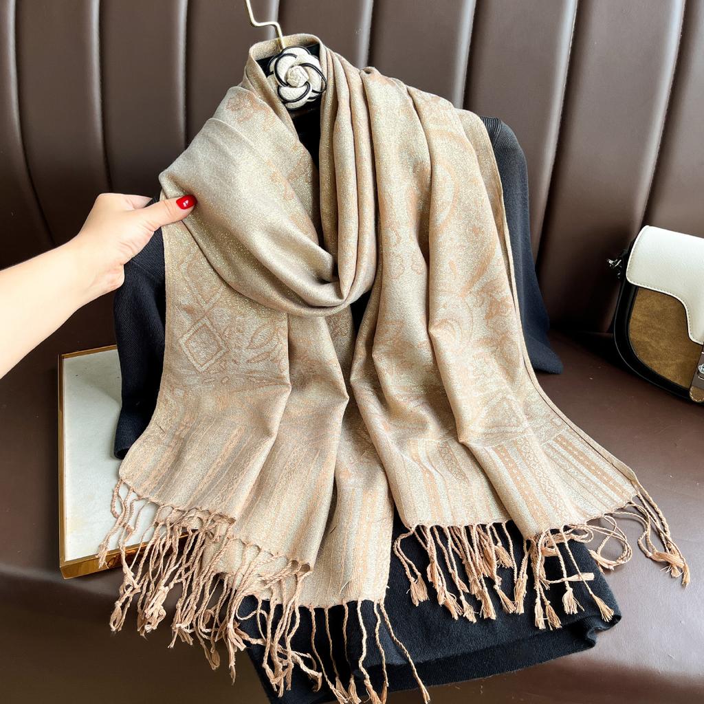 Luxury Brand Autumn Cashmere Pashmina Shawl Lady Wrap Warm Winter Scarves Design Print Female Foulard Hijab Stoles Scarf
