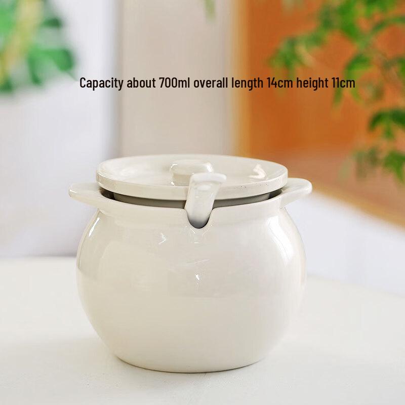 Oil Storage Pot with Lid and Handle