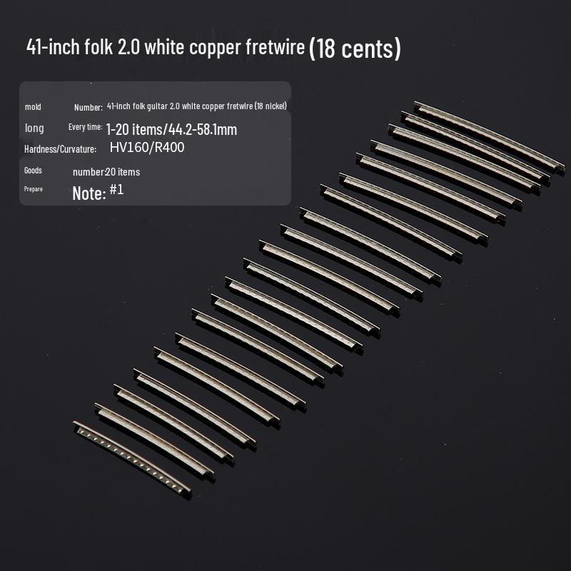 Guitar Frets: Uncut Copper White & Yellow Brass Fret Wire Set for Fingerboard