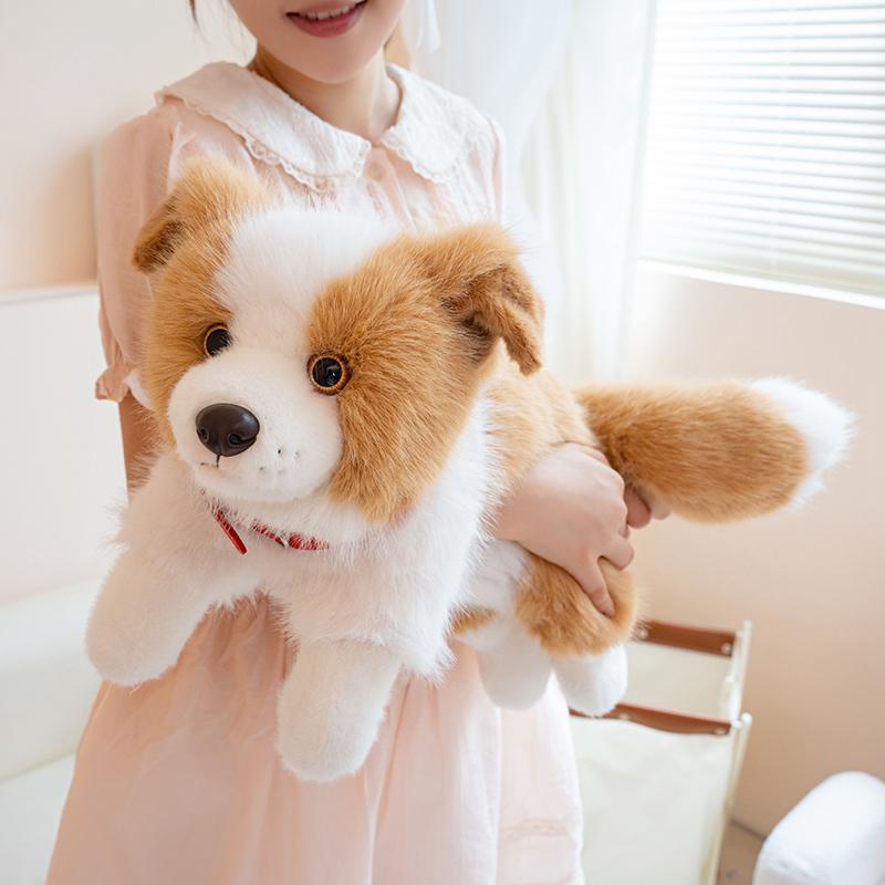 40/50CM Four Colours Border Collie Collar Style Plush Toys Soft Stuffed Puppy Doll Funny Accompany Toys for Kids Gifts