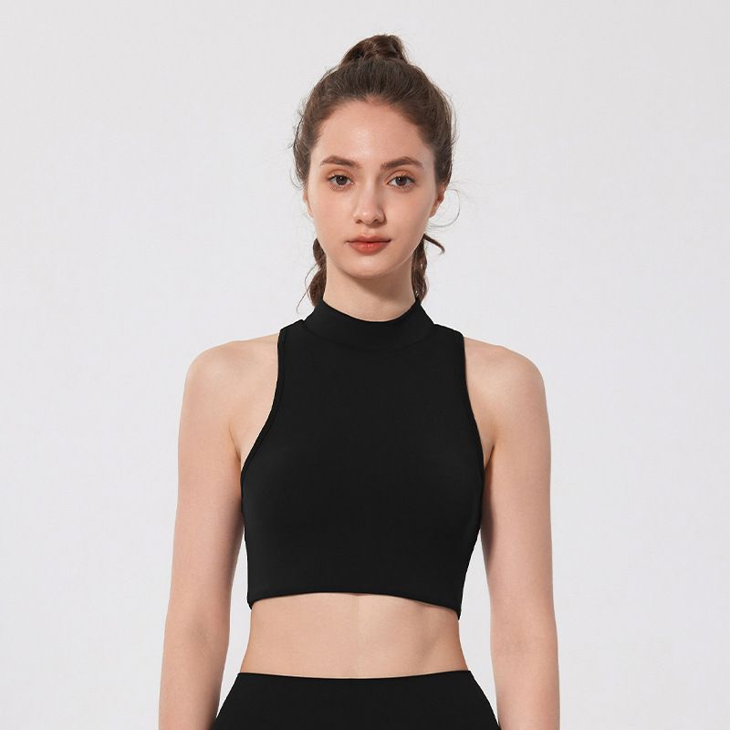 

Sports Intimates Personality Hollow out Beauty Back Sexy Open Back Tops Workout Bra Sleeveless Nude Feel Comfortable Quick-Drying Yoga Black XL