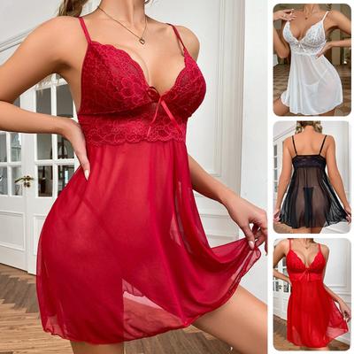 Sexy Underwear Lace Nightdress Suspender Mesh Pajamas Suspender Skirt Loungewear