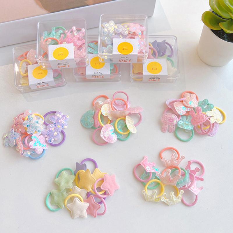 

Baby Girl Hair Rope 10pcs/Set Sequins Hair Loops Children s Elastic Hair Bands Hair Tie