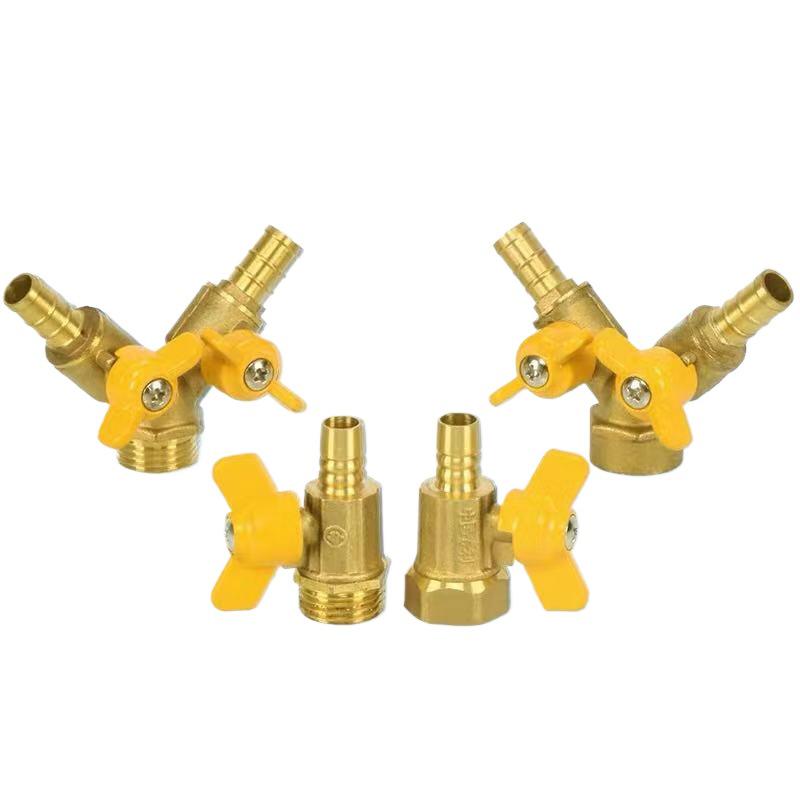 Gas-Kugelhahn aus reinem Kupfer mit Flügelgriff und verdicktem Wasserhahn für Wasserauslass und Sprinkler.