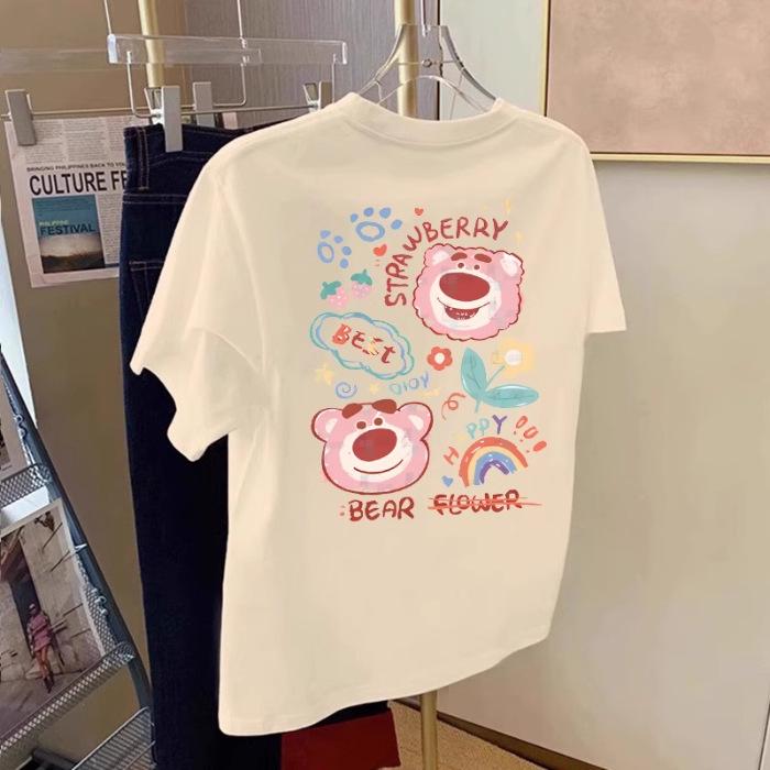 

Women s Off-Shoulder Loose Fit Cotton Print T-Shirt M