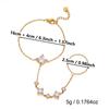 Minimalist Stainless Steel Cubic Zirconia Hand Chain Bracelet Ring For Women Square Cz Finger Wedding Party Wrist Jewelry Gift