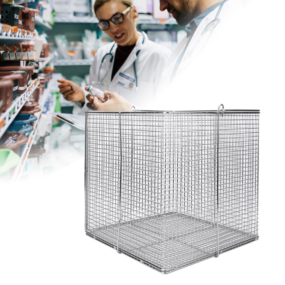 Stainless Steel Instrument Sterilization Basket Case Lab Supplies with Handle