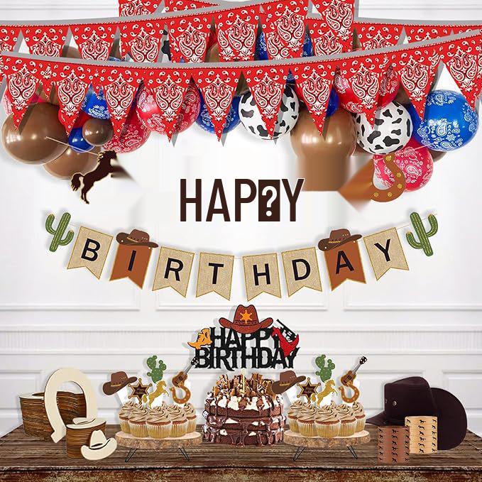 Western Cowboy Triangle Banner Decoration for Parties