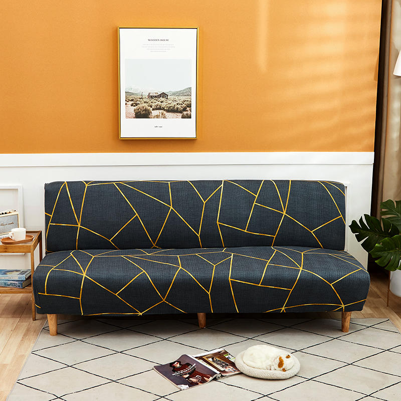 Folding Sofa Bed Cover Plaid Elastic Futon Big Seat Sofa Furniture Slipcovers Bedspread For Living Room Area Without Arms Modern Armless