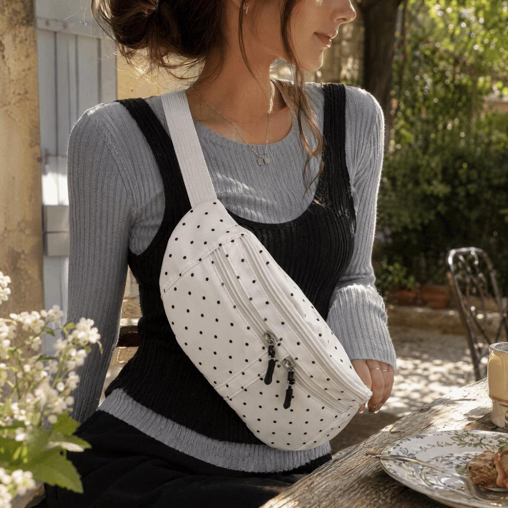 Zipper Canvas Waist Bag Large Capacity Crossbody Bag New Portable Phone Bag Music Festival