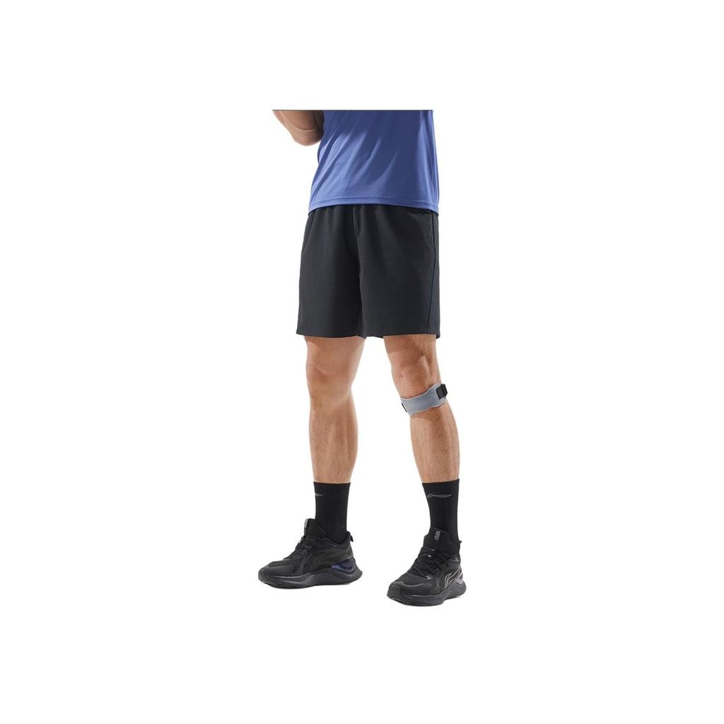 Li Ning Fitness Series Solid Color Simple Versatile Comfortable Sports Shorts Men Shorts Black AKSV121-1