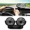 USB Dual Head Car Fan Portable Air Conditioner Auto Cooler Ventilation 12V Black