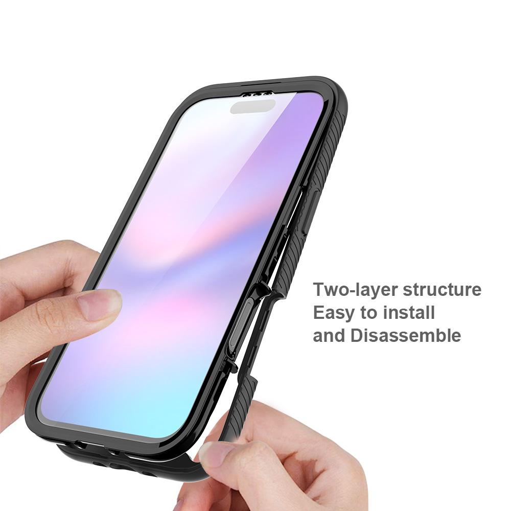 Clear Case for iPhone 17 Air PC+TPU Phone Back Cover with PET Screen Film