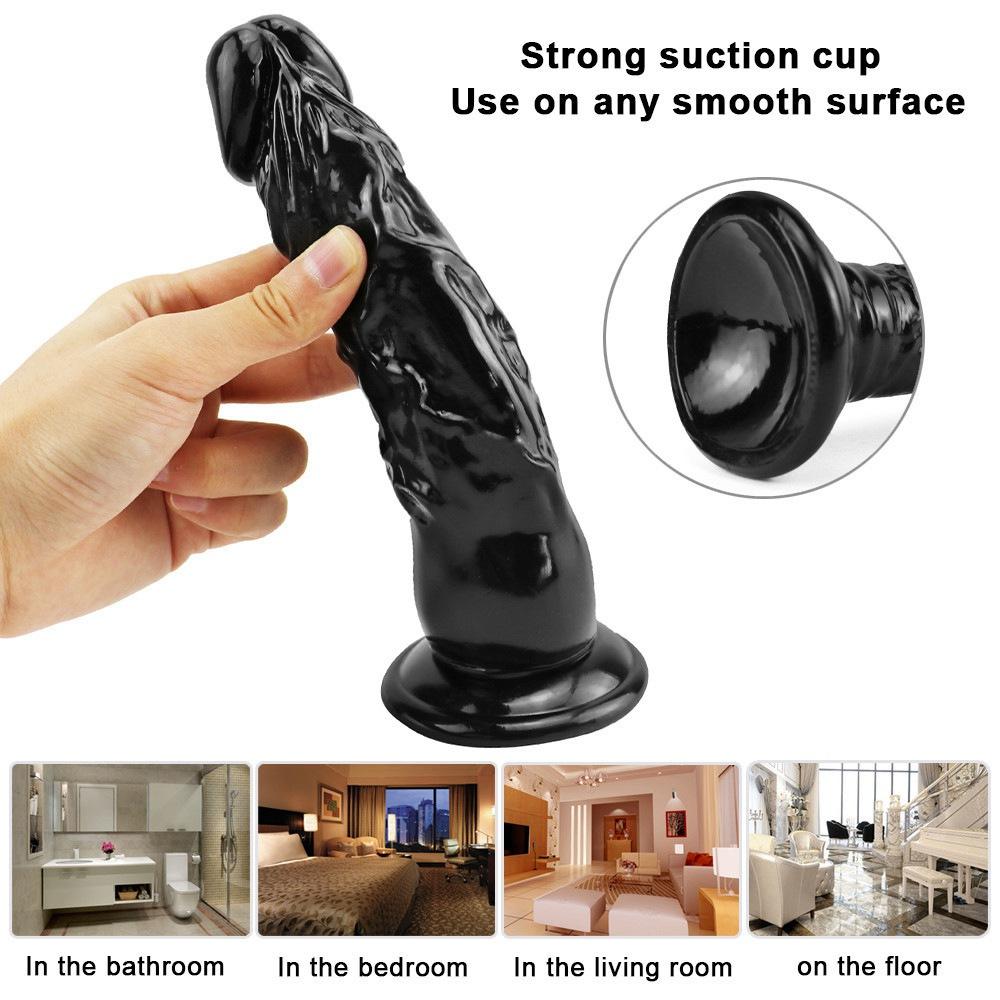 5 Size Soft Dildo MoDi Black Realistic Fake Dick Penis Butt Plug Sex Toys for Woman Men Vagina Anal Massage