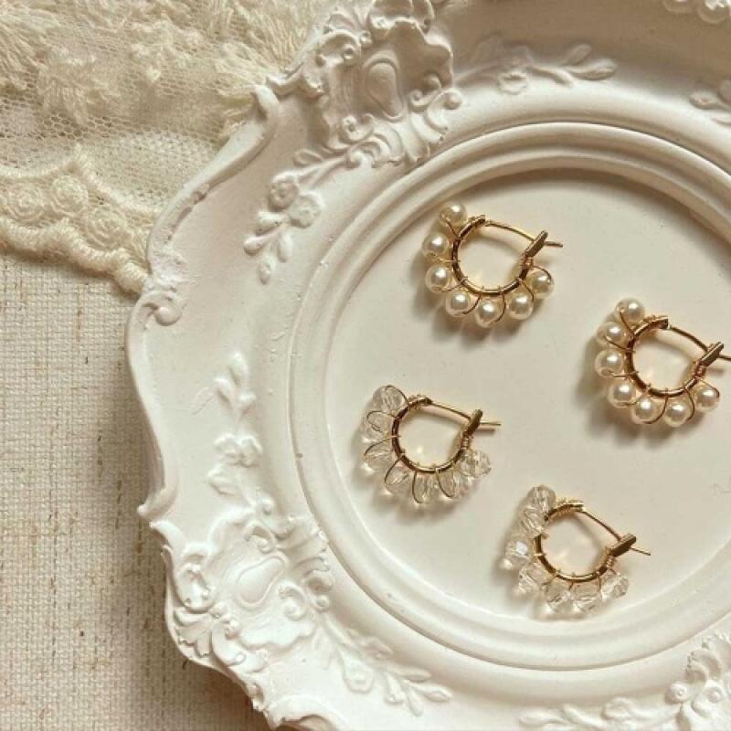 

Round Earth One-Touch Earrings crystal