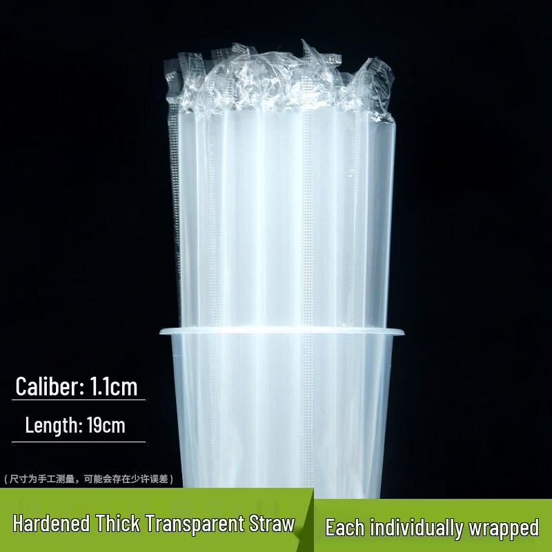 ZISIZ Individually Wrapped Disposable Plastic Straw